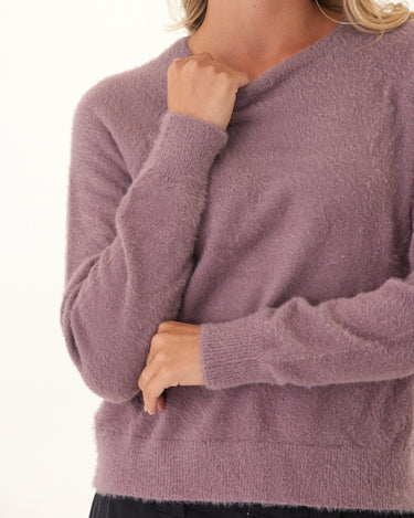 Josalyn Fuzzy Knit Raglan Pullover Womens Outerwear Sweater Threads 4 Thought 