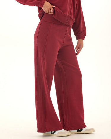 Elexis French Terry Rib Mix Wide Leg Pant Womens Bottoms Sweatpants Threads 4 Thought 