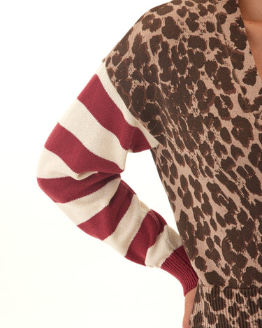 Cicely Print Stripe Mix Sweater Knit Cardigan Threads 4 Thought 