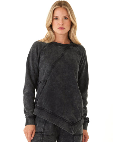 Ryssa Mineral Wash Terry Asymmetrical Pullover Womens Outerwear Sweatshirt Threads 4 Thought 