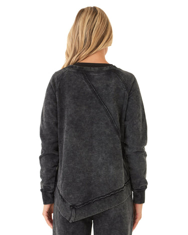 Ryssa Mineral Wash Terry Asymmetrical Pullover Womens Outerwear Sweatshirt Threads 4 Thought 