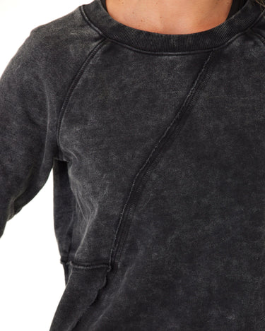 Ryssa Mineral Wash Terry Asymmetrical Pullover Womens Outerwear Sweatshirt Threads 4 Thought 