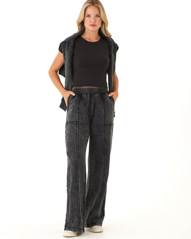 Hester Mineral Wash Terry Wide Leg Pant Womens Bottoms Sweatpants Threads 4 Thought 