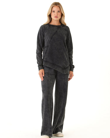 Hester Mineral Wash Terry Wide Leg Pant Womens Bottoms Sweatpants Threads 4 Thought 