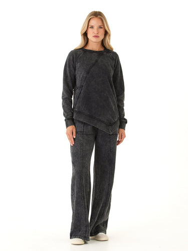 Hester Mineral Wash Terry Wide Leg Pant Womens Bottoms Sweatpants Threads 4 Thought 