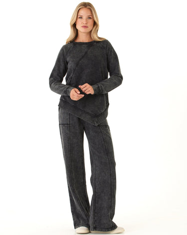 Ryssa Mineral Wash Terry Asymmetrical Pullover Womens Outerwear Sweatshirt Threads 4 Thought 