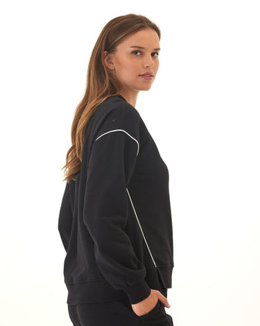 Kiesha Slub Terry Piping Detail Pullover Womens Outerwear Sweatshirt Threads 4 Thought 