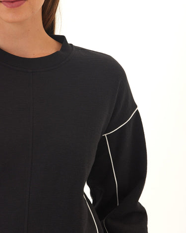 Kiesha Slub Terry Piping Detail Pullover Womens Outerwear Sweatshirt Threads 4 Thought 