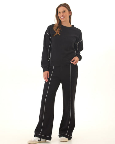 Kiesha Slub Terry Piping Detail Pullover Womens Outerwear Sweatshirt Threads 4 Thought 