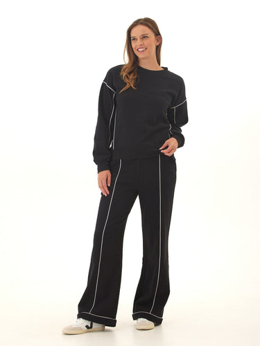 Kiesha Slub Terry Piping Detail Pullover Womens Outerwear Sweatshirt Threads 4 Thought 