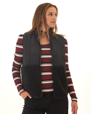 Janey Puffer Sherpa Mix Vest Threads 4 Thought 