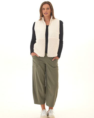 Janey Puffer Sherpa Mix Vest Threads 4 Thought 