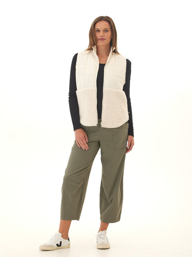Janey Puffer Sherpa Mix Vest Threads 4 Thought 
