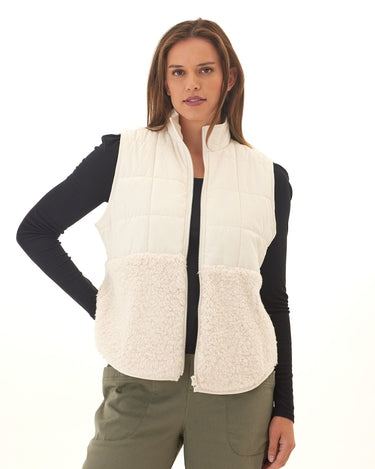 Janey Puffer Sherpa Mix Vest Threads 4 Thought 