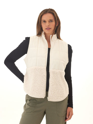 Janey Puffer Sherpa Mix Vest Threads 4 Thought 