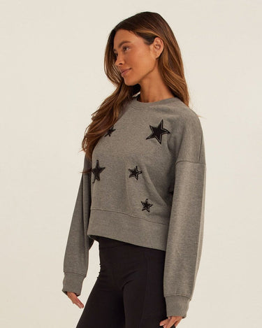 Naia Cotton Blend Terry Patchwork Pullover Womens Outerwear Sweatshirt Threads 4 Thought 