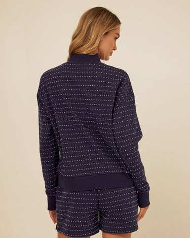 Kindra Dot Embroidered Terry Pullover Womens Outerwear Sweatshirt Threads 4 Thought 
