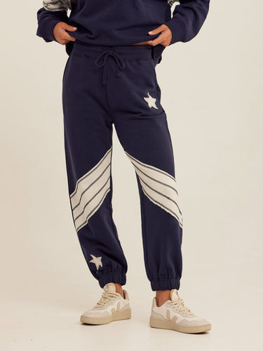Eulalie Cotton Terry Patchwork Jogger Womens Bottoms Sweatpants Threads 4 Thought 