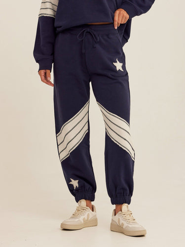 Eulalie Cotton Terry Patchwork Jogger Womens Bottoms Sweatpants Threads 4 Thought 