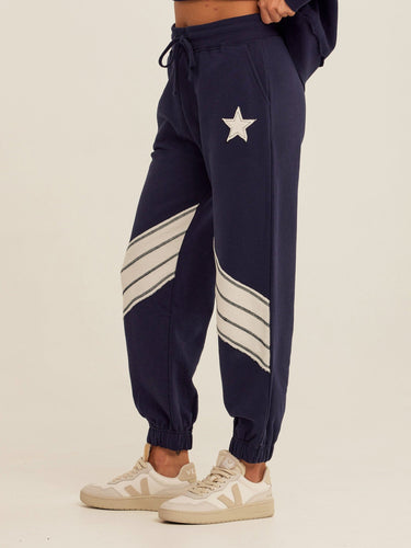 Eulalie Cotton Terry Patchwork Jogger Womens Bottoms Sweatpants Threads 4 Thought 