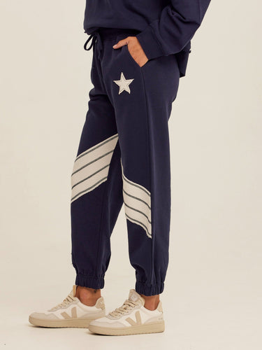 Eulalie Cotton Terry Patchwork Jogger Womens Bottoms Sweatpants Threads 4 Thought 