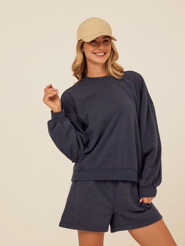 Kaitlyn Mineral Wash Fleece Sweatshirt Womens Outerwear Sweatshirt Threads 4 Thought 