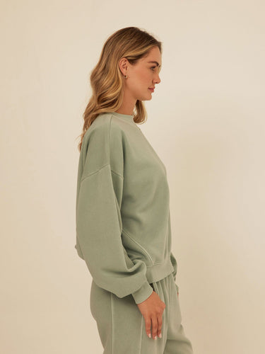 Kaitlyn Mineral Wash Fleece Sweatshirt Womens Outerwear Sweatshirt Threads 4 Thought 