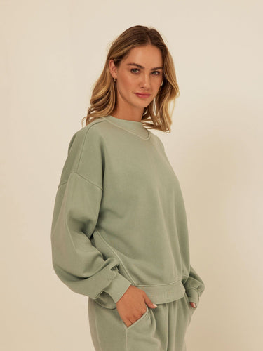 Kaitlyn Mineral Wash Fleece Sweatshirt Womens Outerwear Sweatshirt Threads 4 Thought 