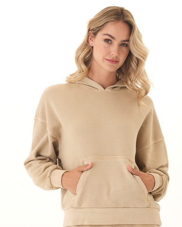 Tanya Mineral Wash Cotton Terry Pullover Hoodie Womens Outerwear Sweatshirt Threads 4 Thought 