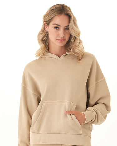 Tanya Mineral Wash Cotton Terry Pullover Hoodie Womens Outerwear Sweatshirt Threads 4 Thought 