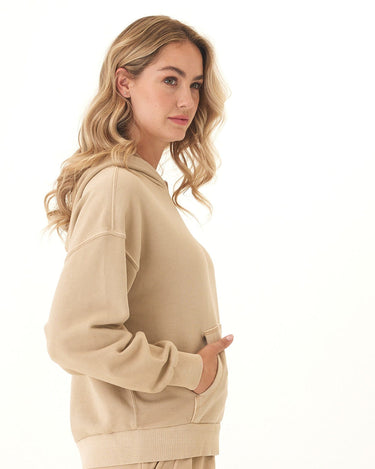 Tanya Mineral Wash Cotton Terry Pullover Hoodie Womens Outerwear Sweatshirt Threads 4 Thought 