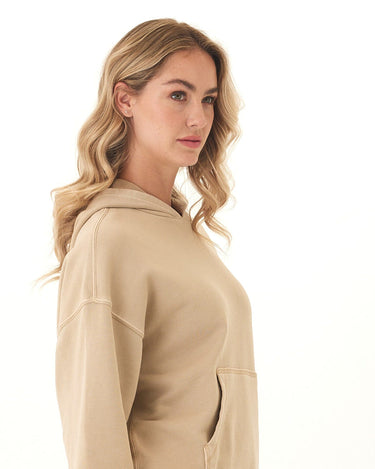 Tanya Mineral Wash Cotton Terry Pullover Hoodie Womens Outerwear Sweatshirt Threads 4 Thought 