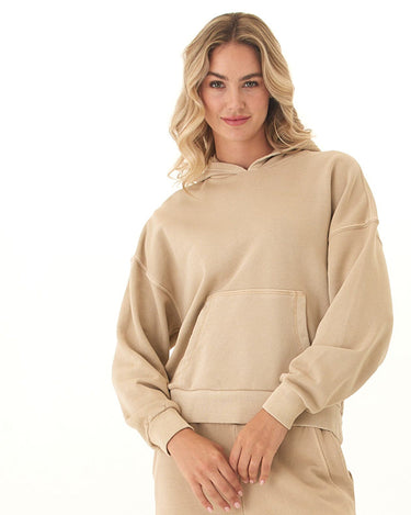 Tanya Mineral Wash Cotton Terry Pullover Hoodie Womens Outerwear Sweatshirt Threads 4 Thought 