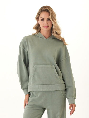 Tanya Mineral Wash Cotton Terry Pullover Hoodie Womens Outerwear Sweatshirt Threads 4 Thought 