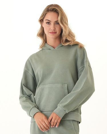 Tanya Mineral Wash Cotton Terry Pullover Hoodie Womens Outerwear Sweatshirt Threads 4 Thought 