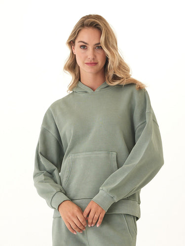 Tanya Mineral Wash Cotton Terry Pullover Hoodie Womens Outerwear Sweatshirt Threads 4 Thought 