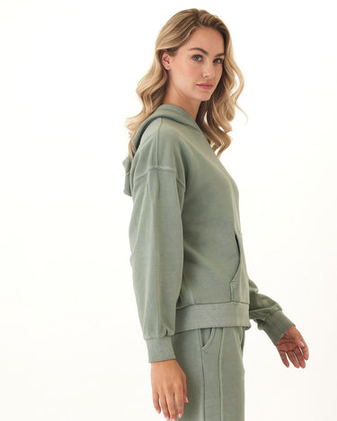 Tanya Mineral Wash Cotton Terry Pullover Hoodie Womens Outerwear Sweatshirt Threads 4 Thought 