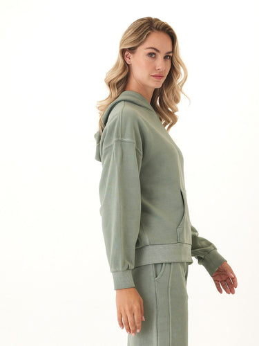 Tanya Mineral Wash Cotton Terry Pullover Hoodie Womens Outerwear Sweatshirt Threads 4 Thought 