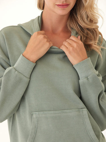 Tanya Mineral Wash Cotton Terry Pullover Hoodie Womens Outerwear Sweatshirt Threads 4 Thought 