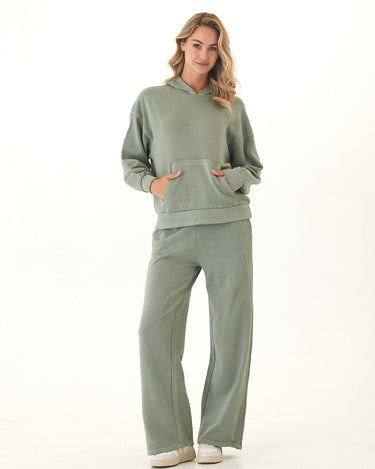 Esmeralda Mineral Wash Cotton Terry Wide Leg Pant Womens Bottoms Sweatpants Threads 4 Thought 