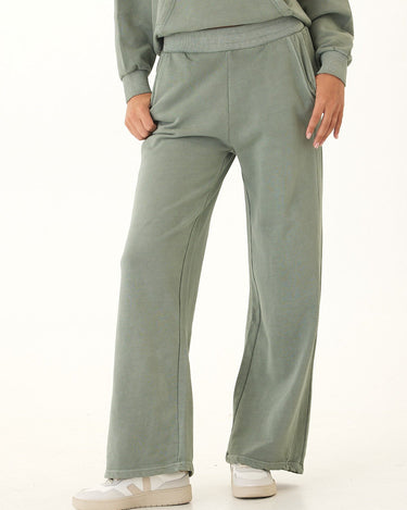 Esmeralda Mineral Wash Cotton Terry Wide Leg Pant Womens Bottoms Sweatpants Threads 4 Thought 