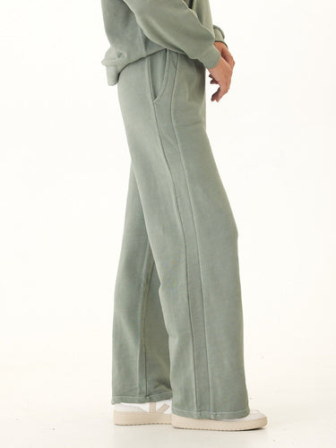 Esmeralda Mineral Wash Cotton Terry Wide Leg Pant Womens Bottoms Sweatpants Threads 4 Thought 