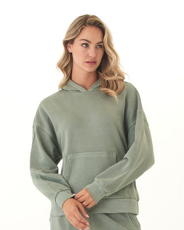 Tanya Mineral Wash Cotton Terry Pullover Hoodie Womens Outerwear Sweatshirt Threads 4 Thought 