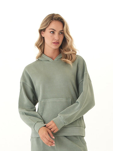 Tanya Mineral Wash Cotton Terry Pullover Hoodie Womens Outerwear Sweatshirt Threads 4 Thought 