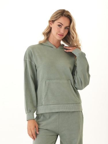 Tanya Mineral Wash Cotton Terry Pullover Hoodie Womens Outerwear Sweatshirt Threads 4 Thought 