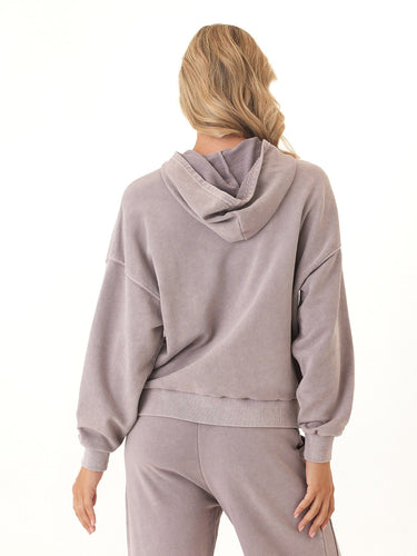 Tanya Mineral Wash Cotton Terry Pullover Hoodie Womens Outerwear Sweatshirt Threads 4 Thought 