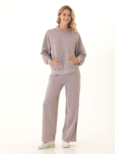 Esmeralda Mineral Wash Cotton Terry Wide Leg Pant Womens Bottoms Sweatpants Threads 4 Thought 