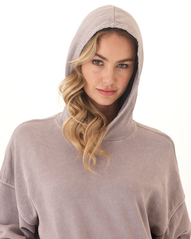 Tanya Mineral Wash Cotton Terry Pullover Hoodie Womens Outerwear Sweatshirt Threads 4 Thought 