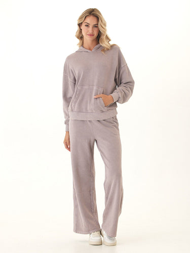 Esmeralda Mineral Wash Cotton Terry Wide Leg Pant Womens Bottoms Sweatpants Threads 4 Thought 