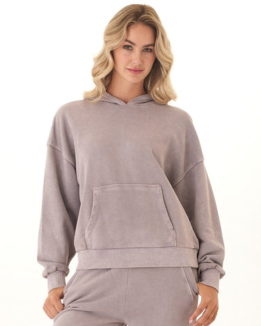 Tanya Mineral Wash Cotton Terry Pullover Hoodie Womens Outerwear Sweatshirt Threads 4 Thought 